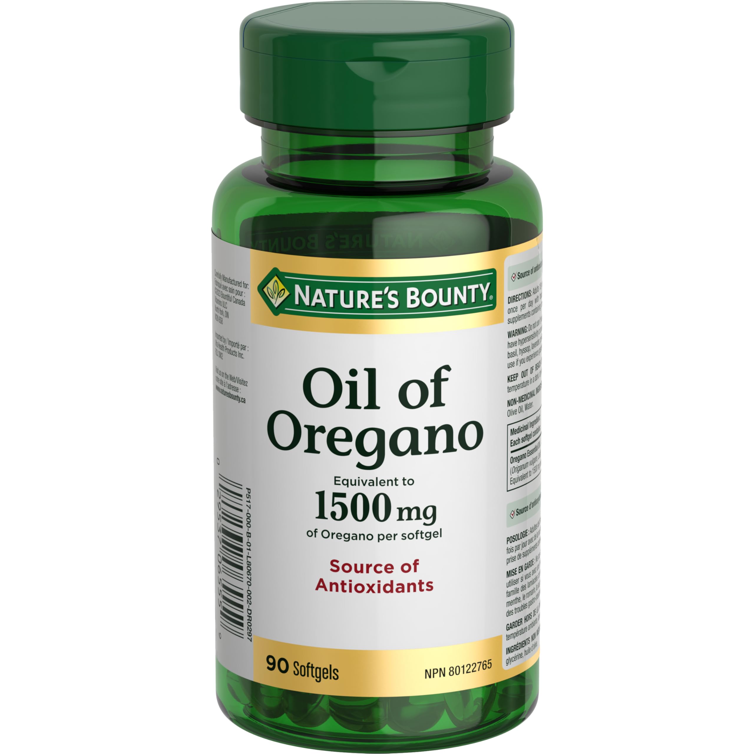 Foto 2 pulgar | Suplemento De Aceite De Orégano Nature's Bounty 1500 Mg 90 Cápsulas Blandas - Venta Internacional.