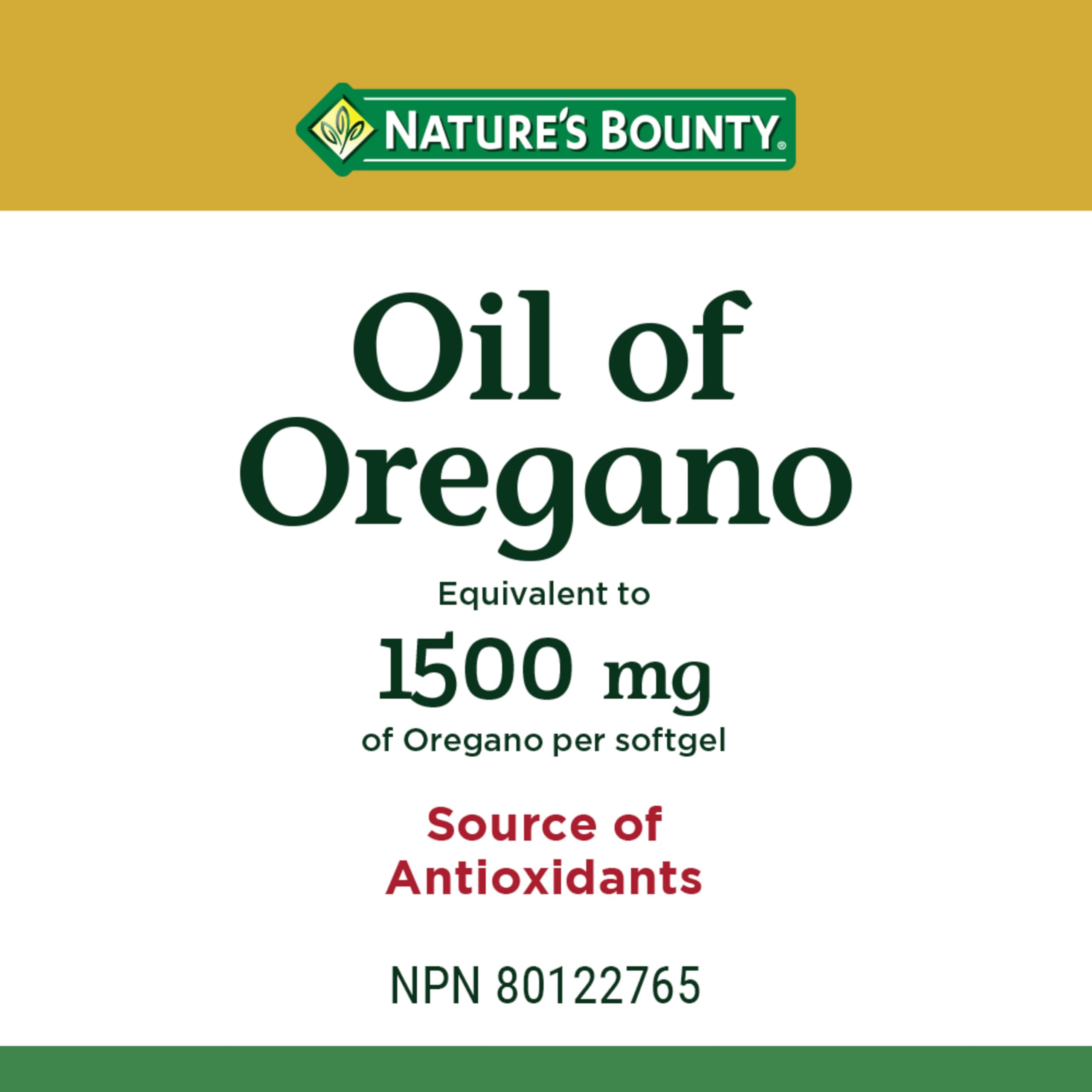 Foto 3 pulgar | Suplemento De Aceite De Orégano Nature's Bounty 1500 Mg 90 Cápsulas Blandas - Venta Internacional.