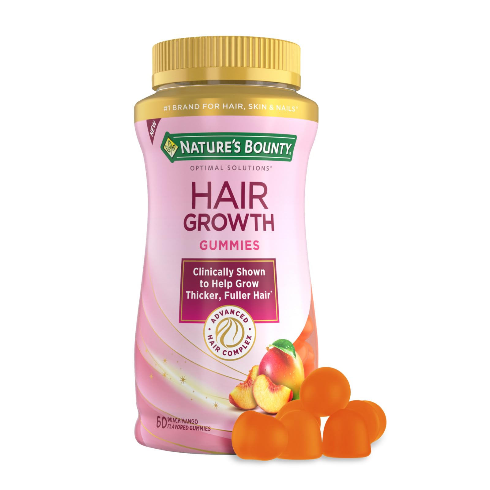 Foto 2 pulgar | Gominolas Para El Crecimiento Del Cabello Nature's Bounty, 60 Unidades/30 Porciones - Venta Internacional.