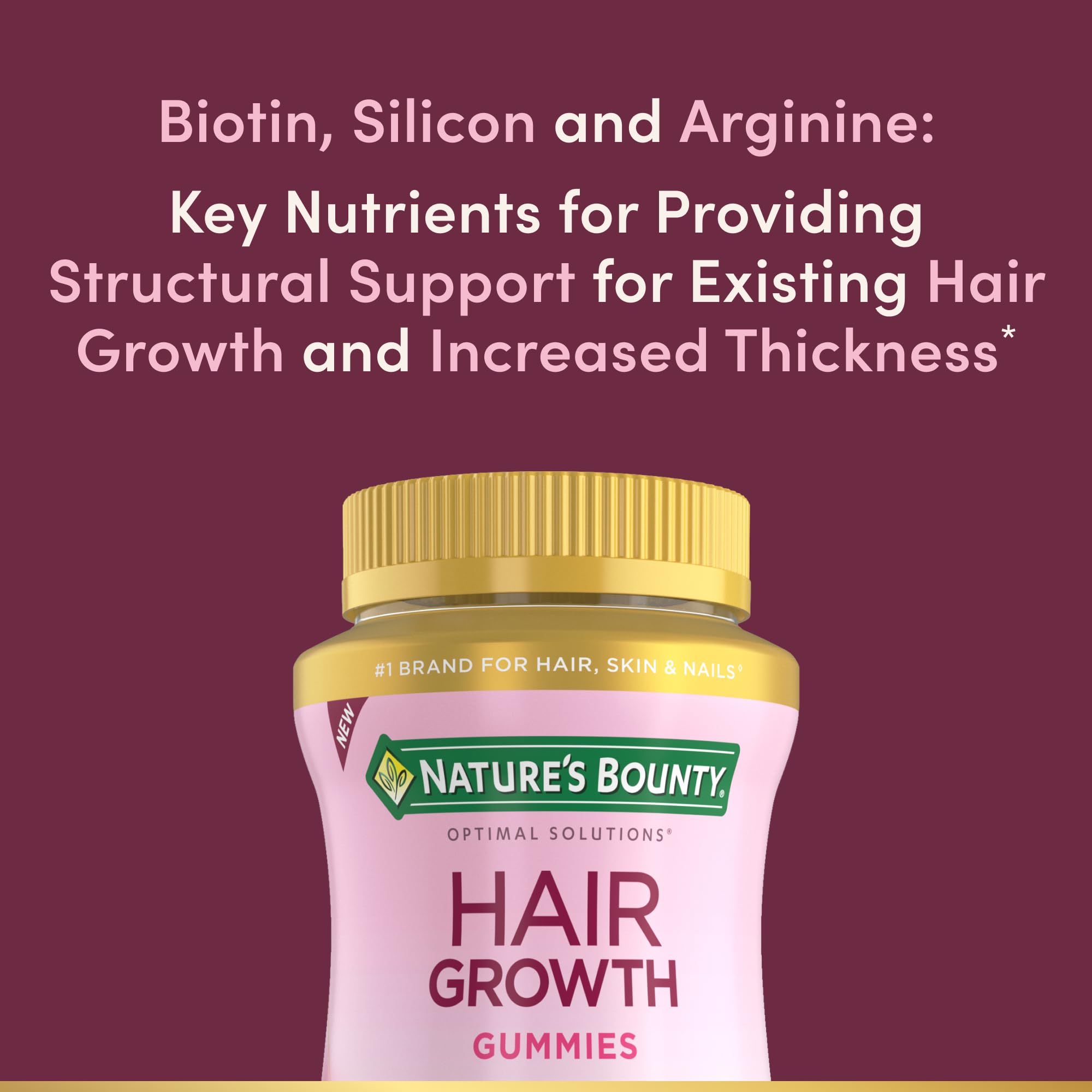 Foto 4 pulgar | Gominolas Para El Crecimiento Del Cabello Nature's Bounty, 60 Unidades/30 Porciones - Venta Internacional.