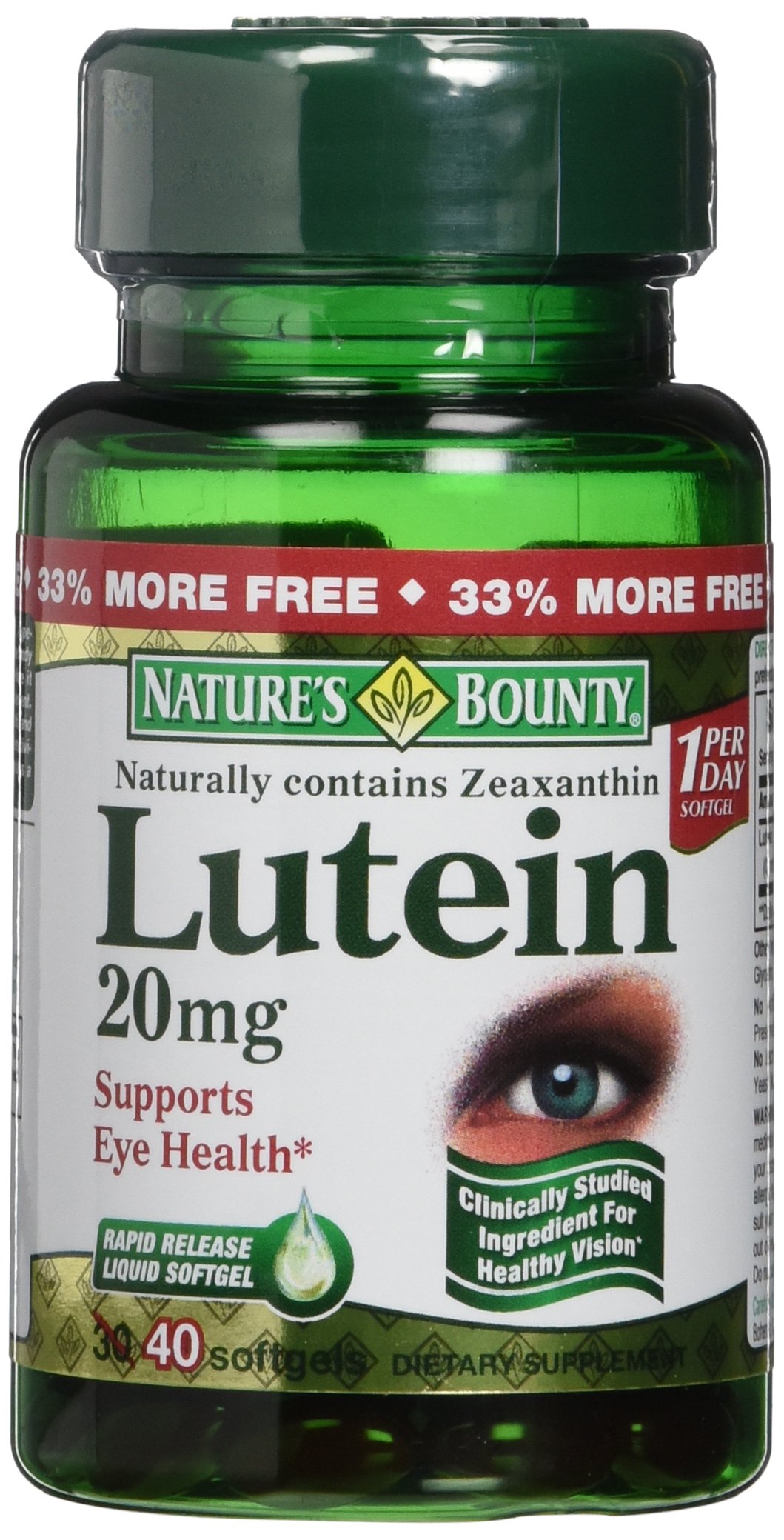 Foto 2 pulgar | Suplemento De 20 Mg De Luteína Nature's Bounty Para La Salud Ocular, 40 Cápsulas Blandas - Venta Internacional.