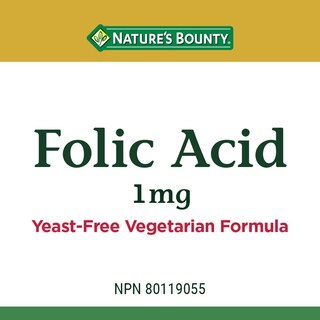 Foto 2 | Suplemento de Ácido Fólico Nature's Bounty 1 Mg 150 Comprimidos - Venta Internacional