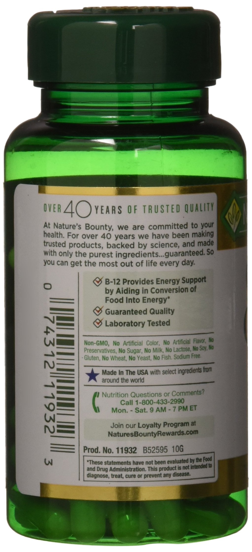 Foto 3 pulgar | Suplemento Nature's Bounty Ginseng Complex con Jalea Real 75 Cápsulas - Venta Internacional