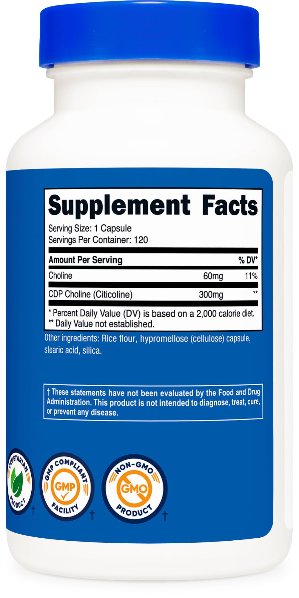 Foto 6 pulgar | Suplemento Nutricost Cdp Colina (citicolina) 300 Mg 120 Cápsulas - Venta Internacional.