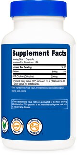 Foto 5 | Suplemento Nutricost Cdp Colina (citicolina) 300 Mg 120 Cápsulas - Venta Internacional.
