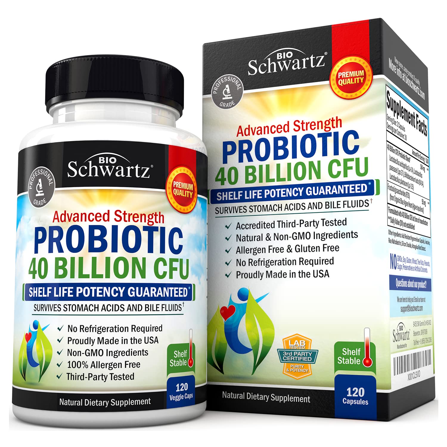 Foto 2 pulgar | Suplemento Bioschwartz Daily Probiotic, 40 Mil Millones De Cfu, 120 Unidades - Venta Internacional.