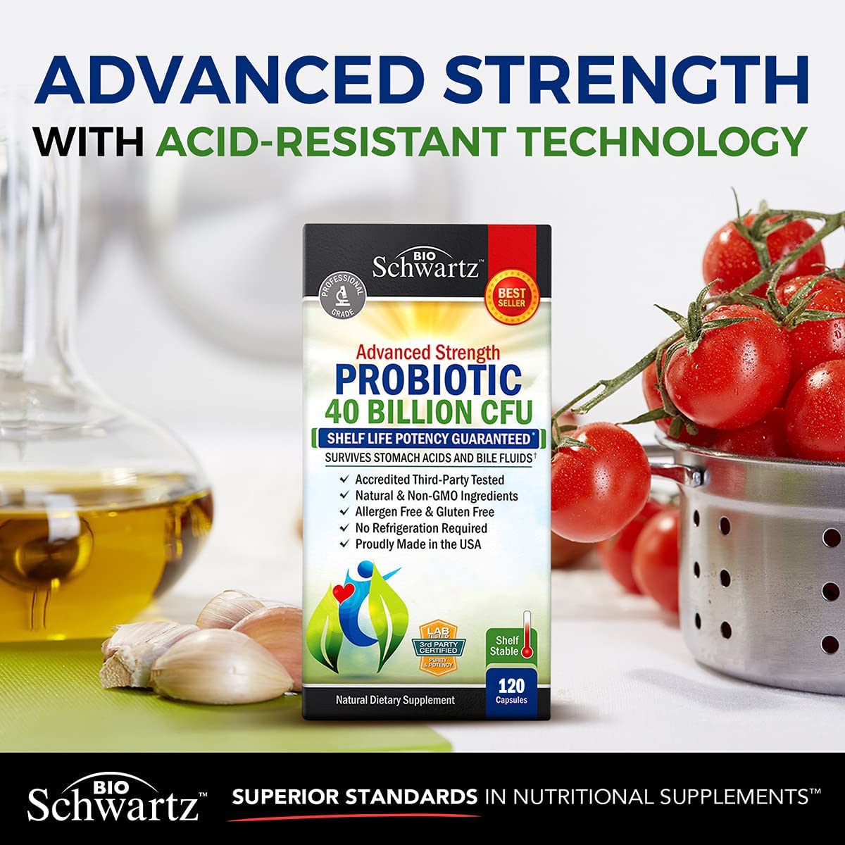 Foto 4 pulgar | Suplemento Bioschwartz Daily Probiotic, 40 Mil Millones De Cfu, 120 Unidades - Venta Internacional.