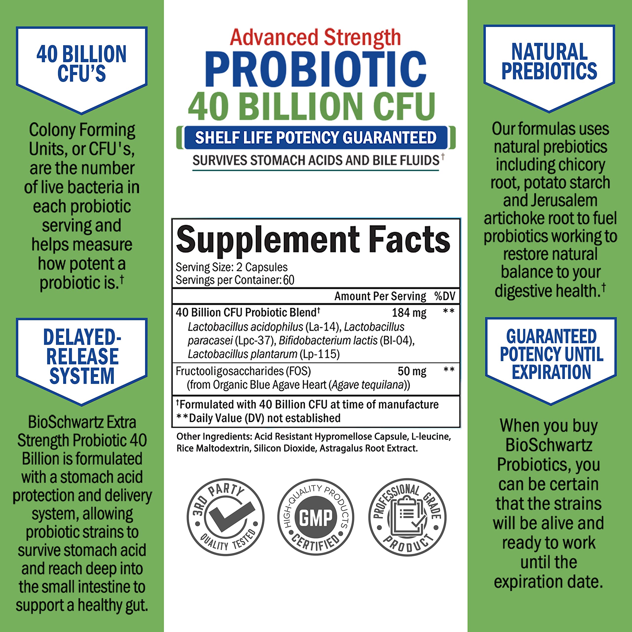 Foto 5 pulgar | Suplemento Bioschwartz Daily Probiotic, 40 Mil Millones De Cfu, 120 Unidades - Venta Internacional.