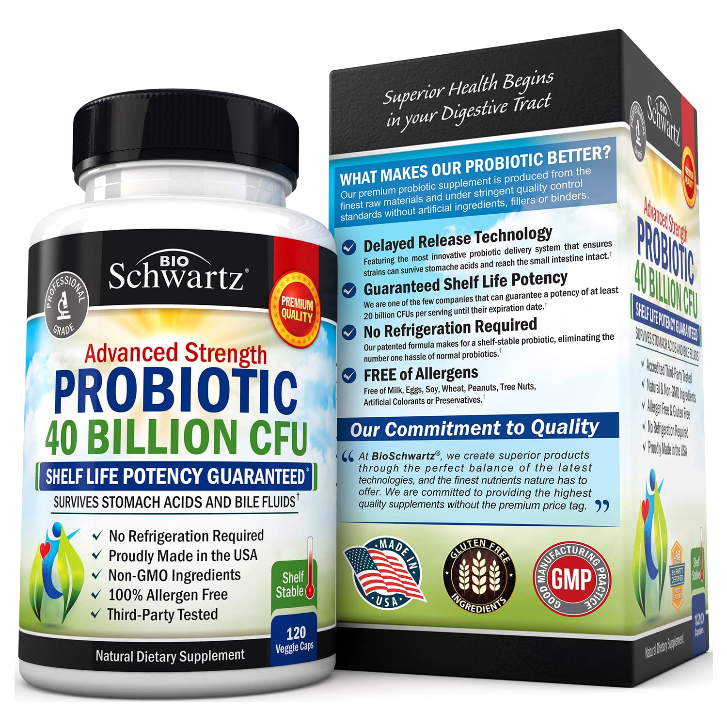 Foto 8 pulgar | Suplemento Bioschwartz Daily Probiotic, 40 Mil Millones De Cfu, 120 Unidades - Venta Internacional.
