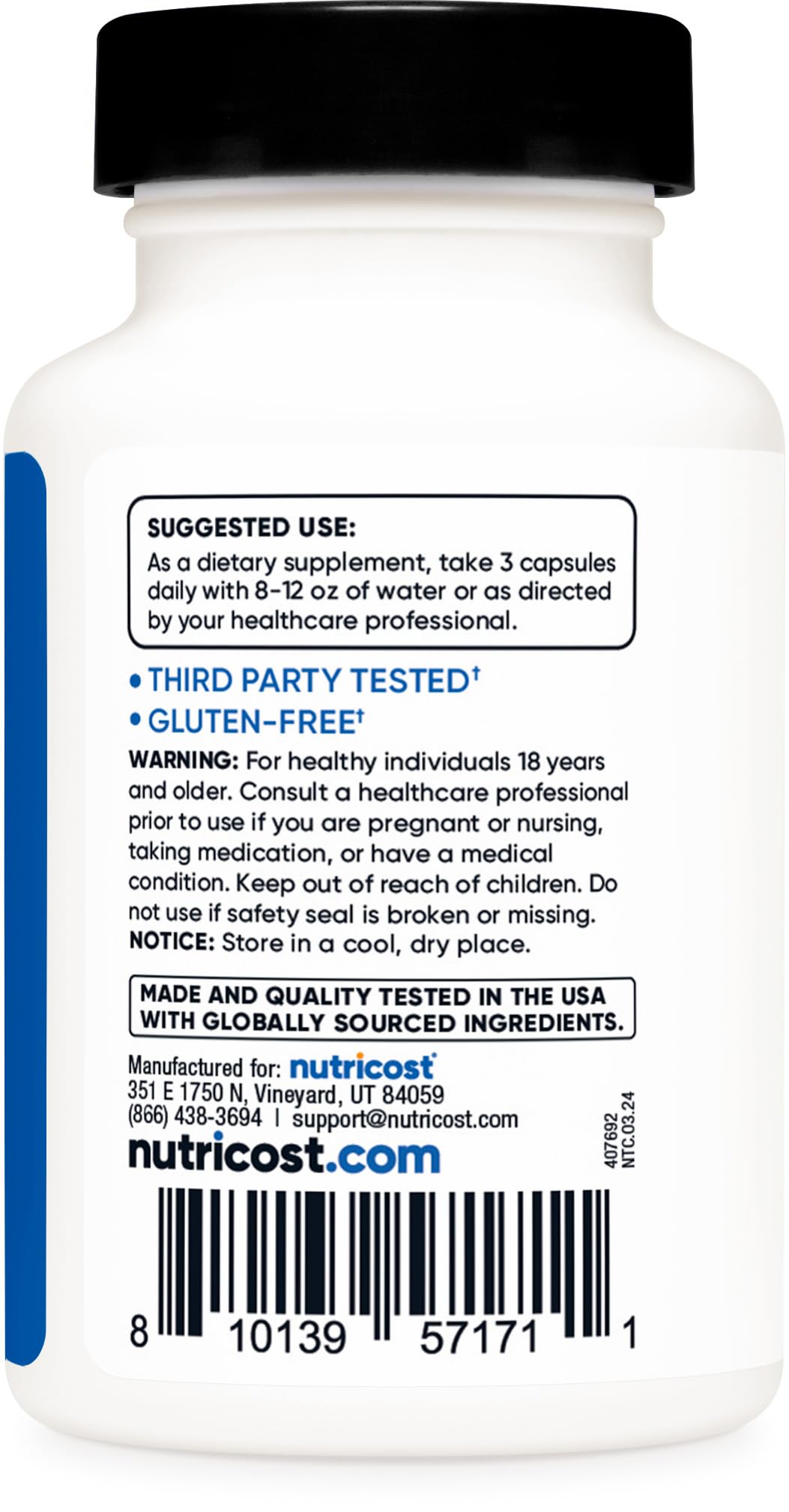 Foto 5 pulgar | Suplemento Nutricost Myhmb En Cápsulas 1500 Mg De Calcio Hmb 60 - Venta Internacional.