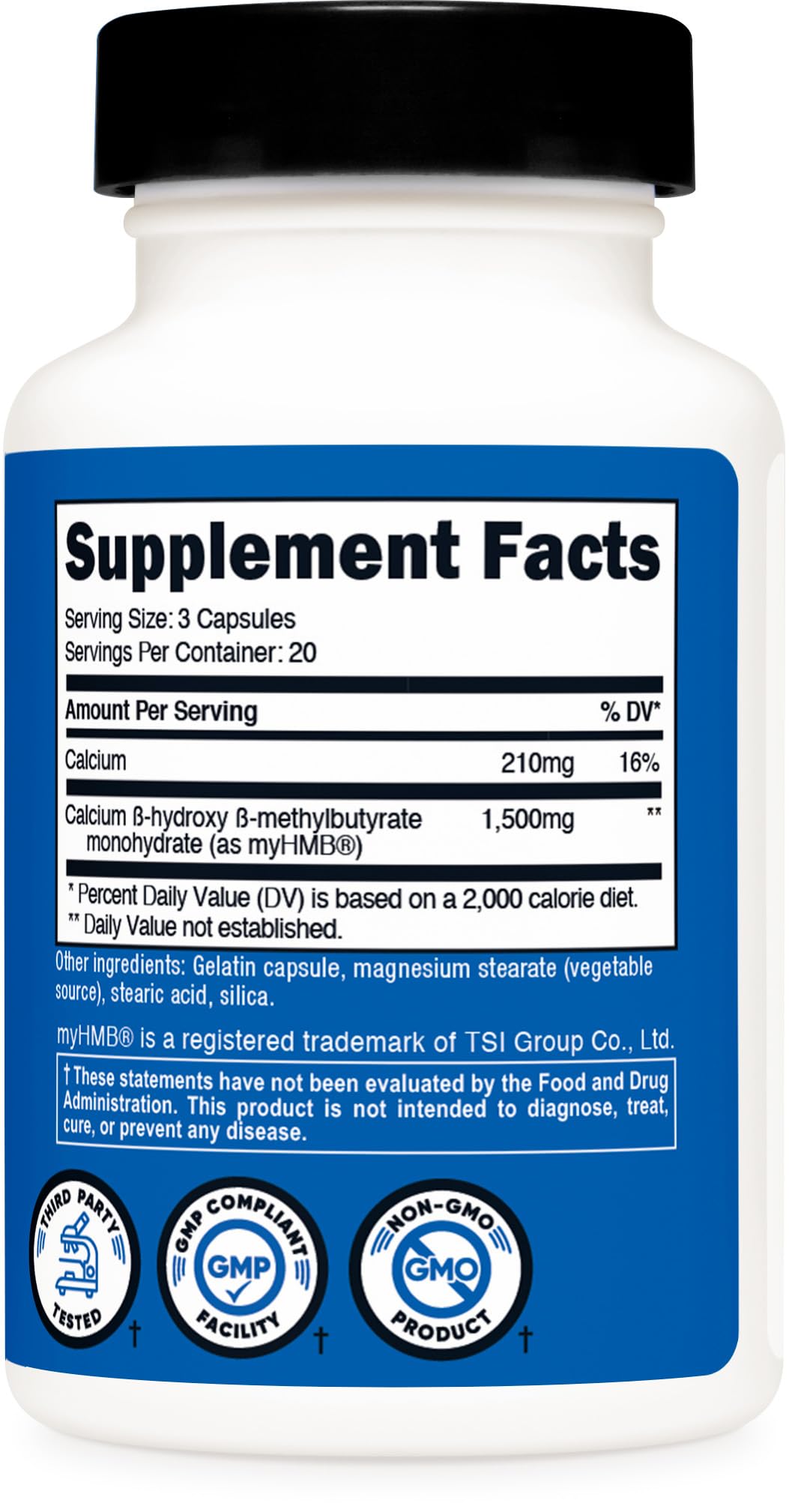 Foto 6 pulgar | Suplemento Nutricost Myhmb En Cápsulas 1500 Mg De Calcio Hmb 60 - Venta Internacional.