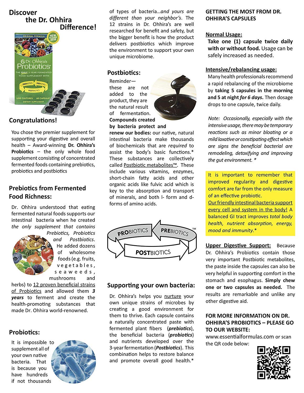 Foto 5 pulgar | Suplemento Essential Formulas Dr. Ohhira's Probiotics 100 Cápsulas - Venta Internacional