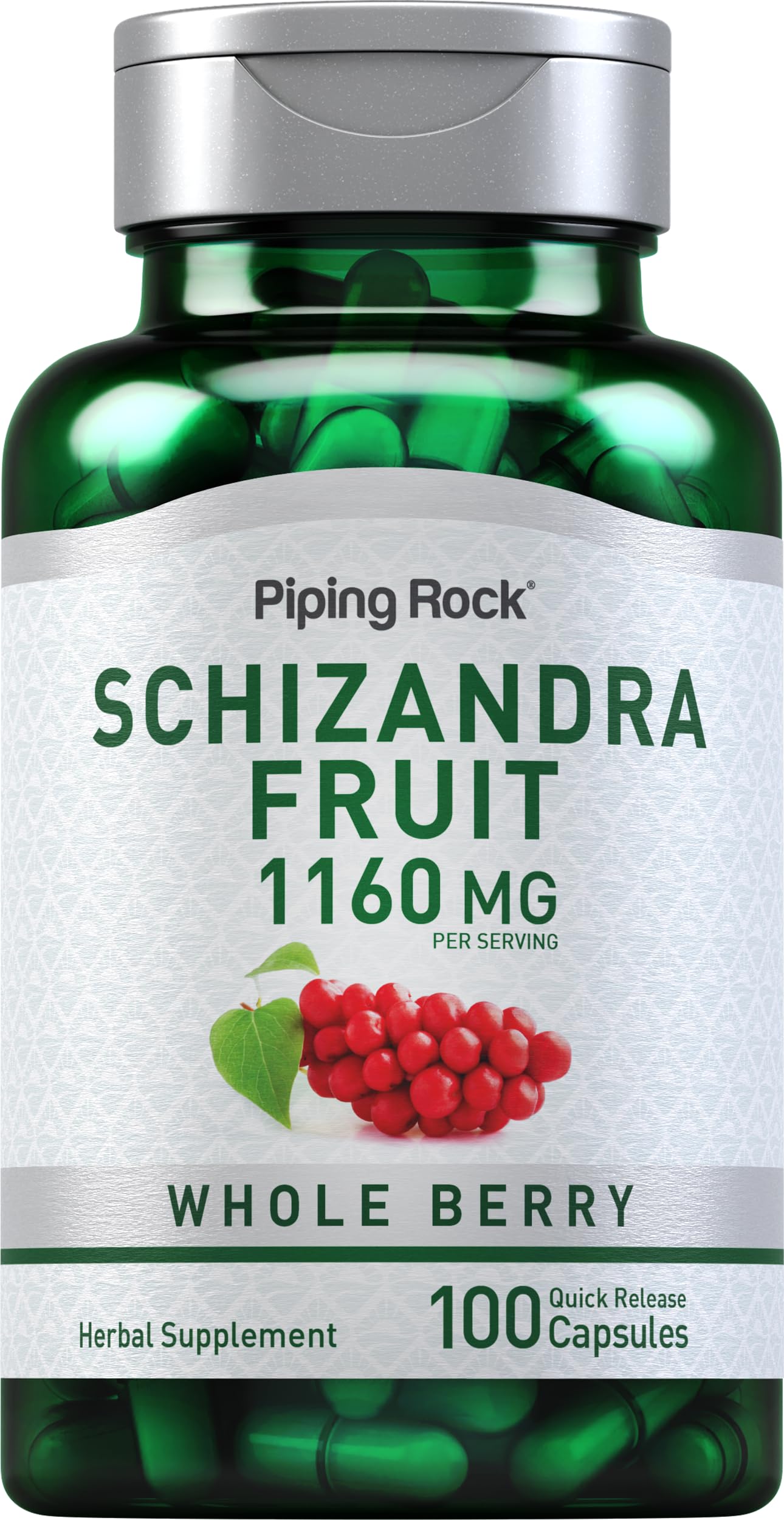 Foto 2 pulgar | Suplemento Piping Rock Schizandra Berry Fruit 1160 Mg 100 Cápsulas - Venta Internacional.