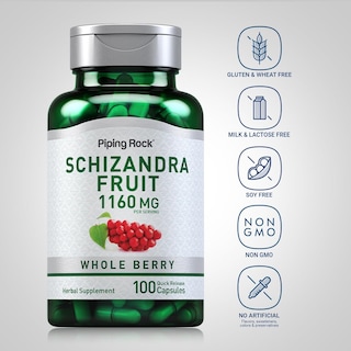 Foto 3 | Suplemento Piping Rock Schizandra Berry Fruit 1160 Mg 100 Cápsulas - Venta Internacional.