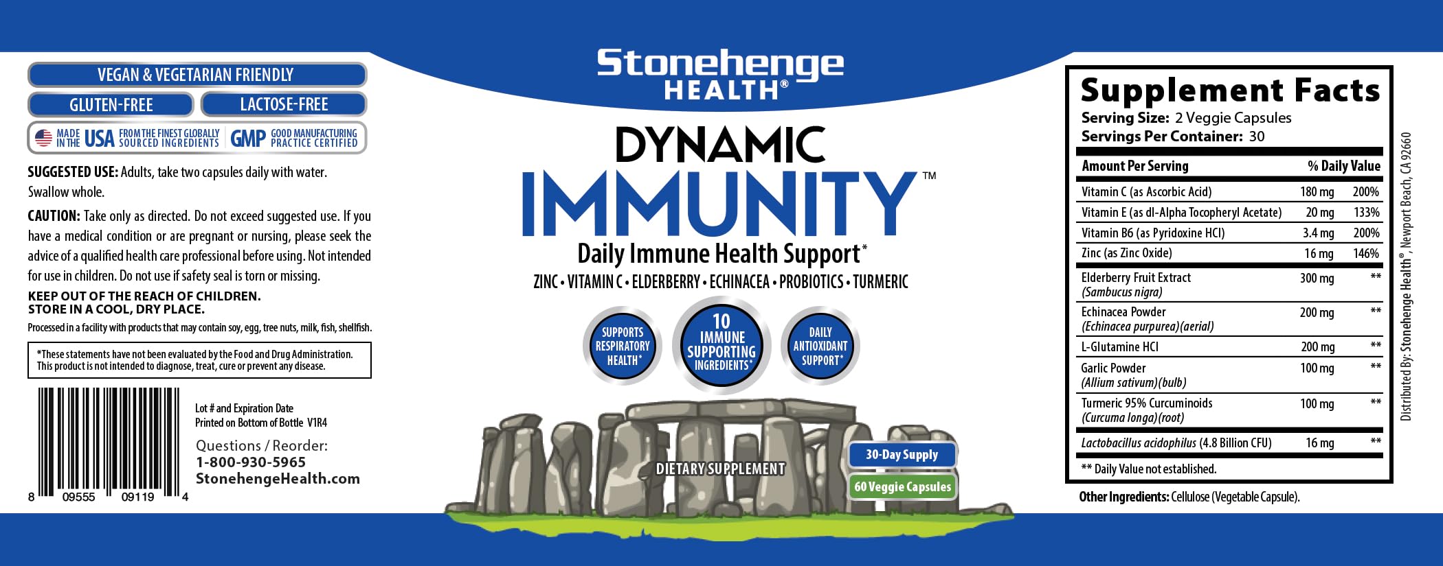 Foto 6 pulgar | Suplemento Stonehenge Health Dynamic Immunity 10 En 1, 60 Cápsulas - Venta Internacional.