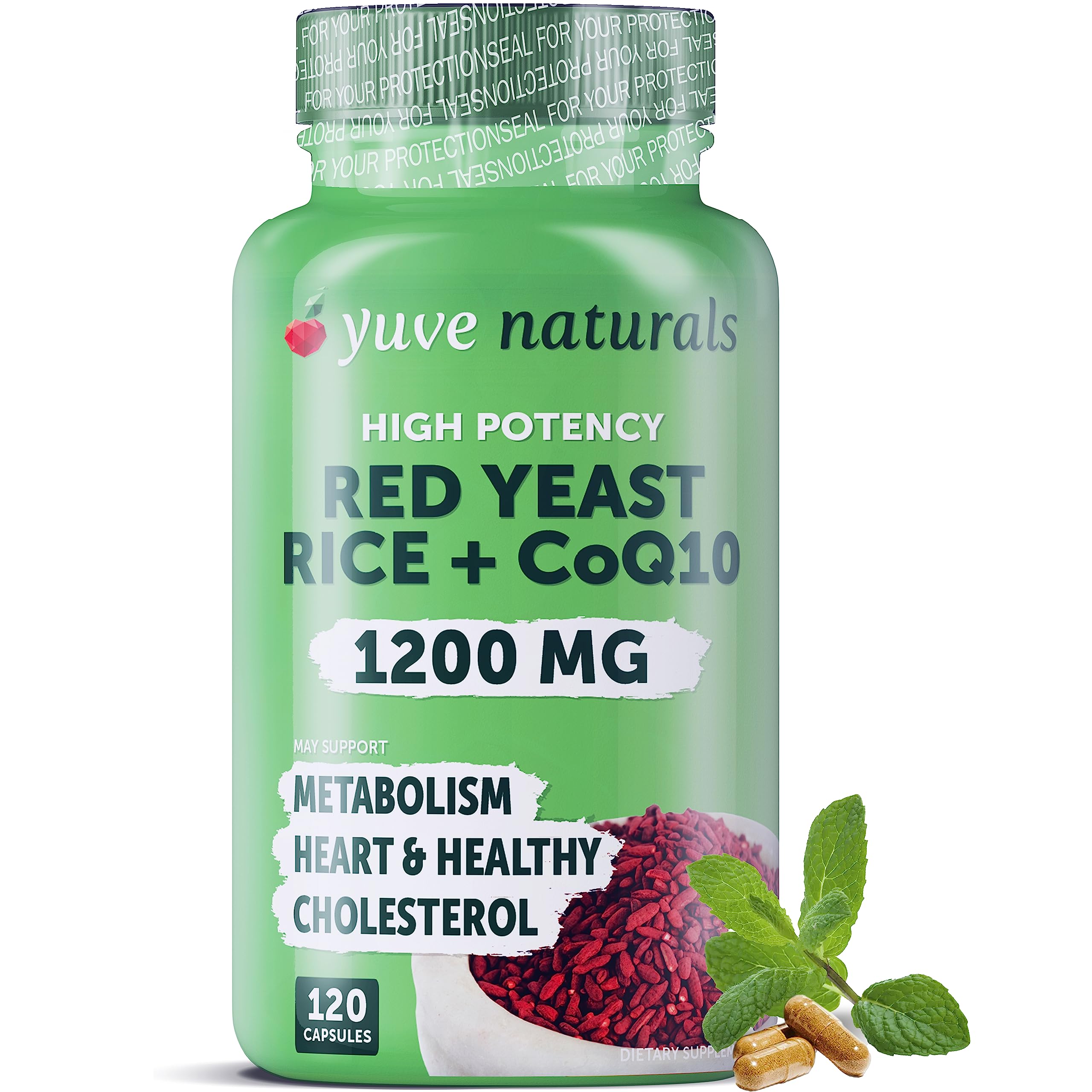 Foto 2 pulgar | Suplemento Yuve De Arroz De Levadura Roja En Cápsulas De 1200 Mg Con Coq10 De 120 Unidades - Venta Internacional