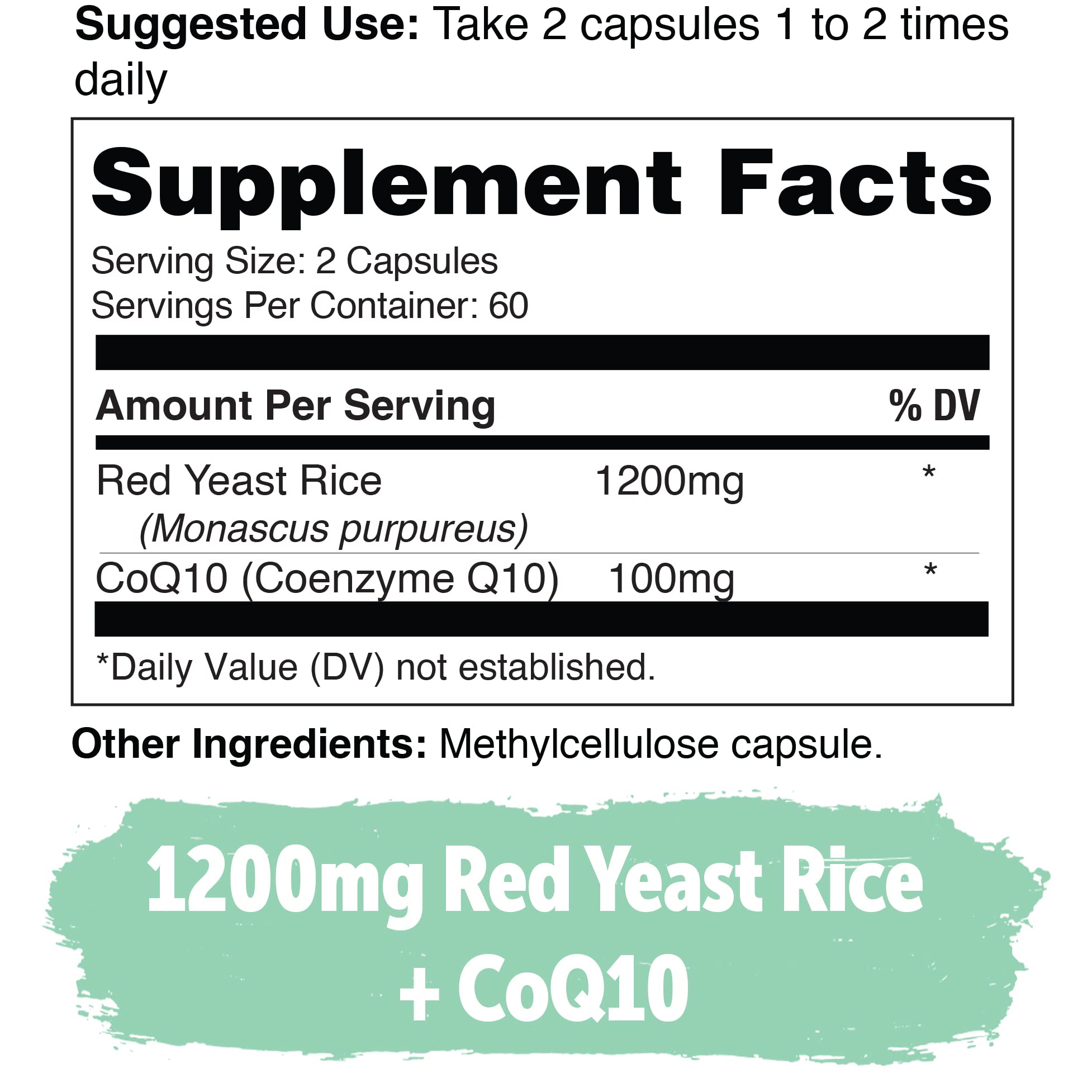 Foto 4 pulgar | Suplemento Yuve De Arroz De Levadura Roja En Cápsulas De 1200 Mg Con Coq10 De 120 Unidades - Venta Internacional