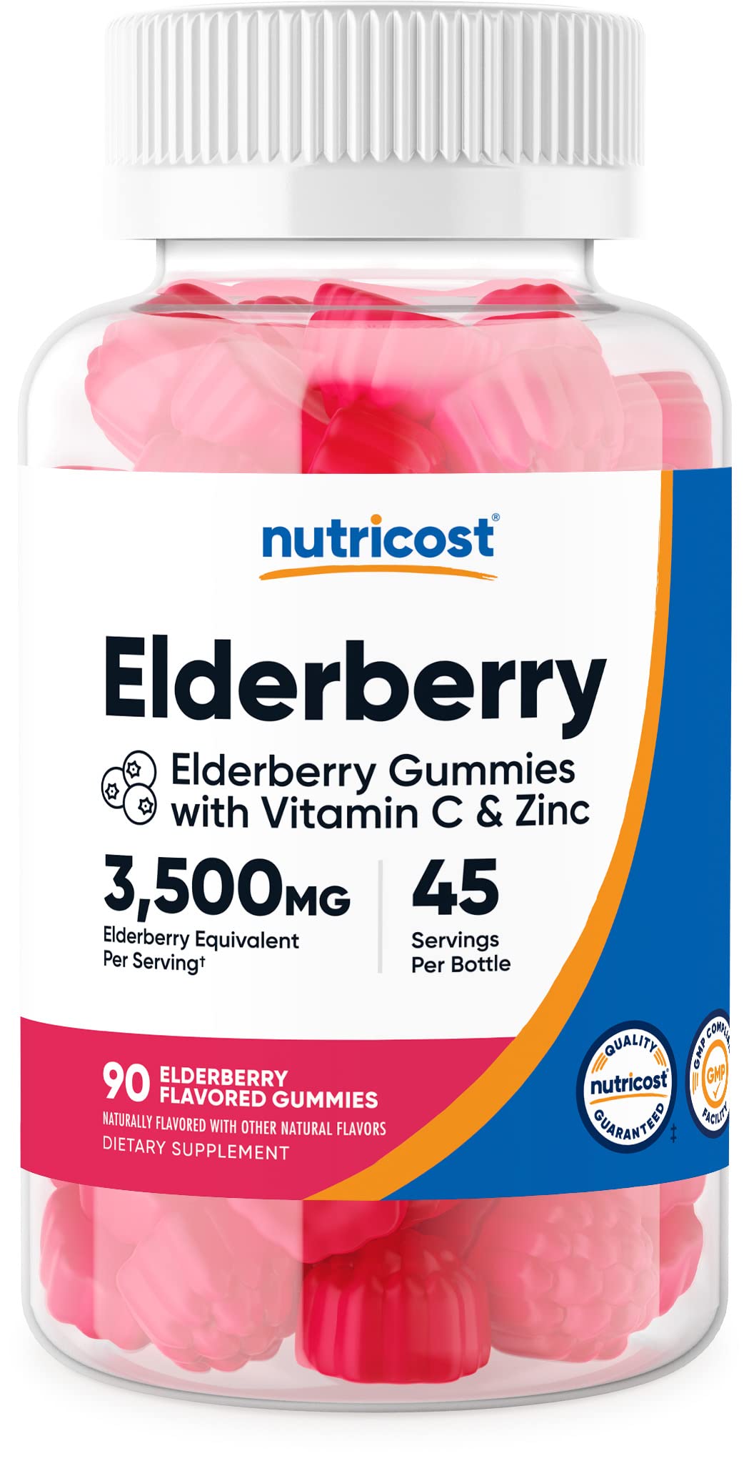 Foto 2 pulgar | Complemente Las Gomitas De Saúco Nutricost Con Vitamina C Y Zinc - Venta Internacional.