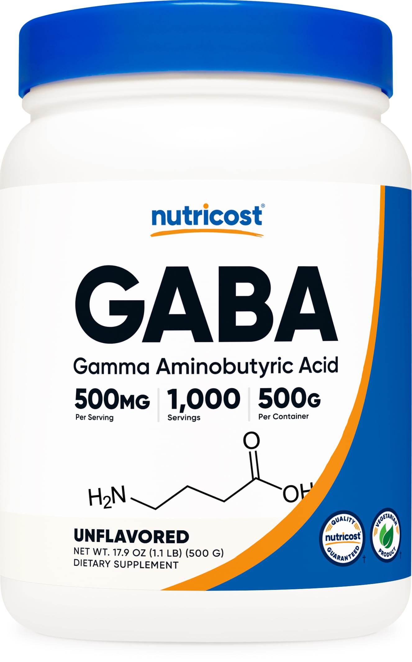 Foto 2 pulgar | Suplemento Nutricost Gaba 500 G En Polvo (ácido Gamma Aminobutírico) - Venta Internacional.