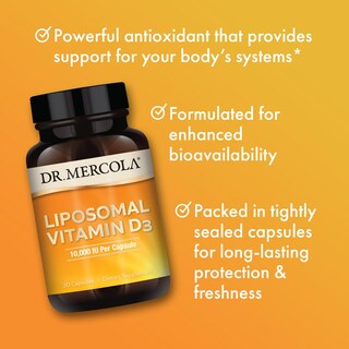 Foto 4 | Suplemento De Vitamina D3 Liposomal Del Dr. Mercola, 10 000 Ui, 30 Cápsulas - Venta Internacional.