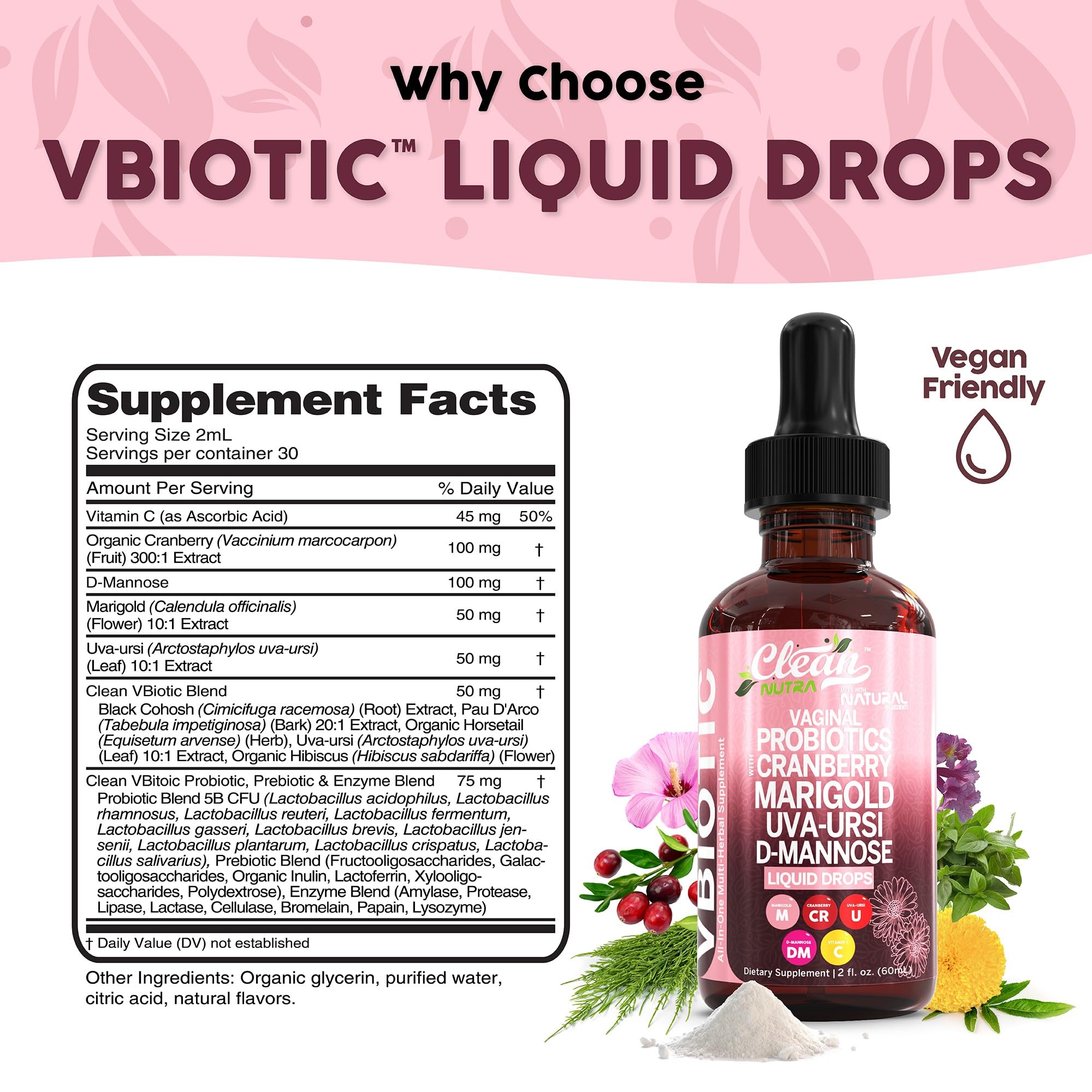 Foto 6 pulgar | Gotas Probióticas Vaginales Supplement Clean Nutra V-biotic Para Mujeres - Venta Internacional.