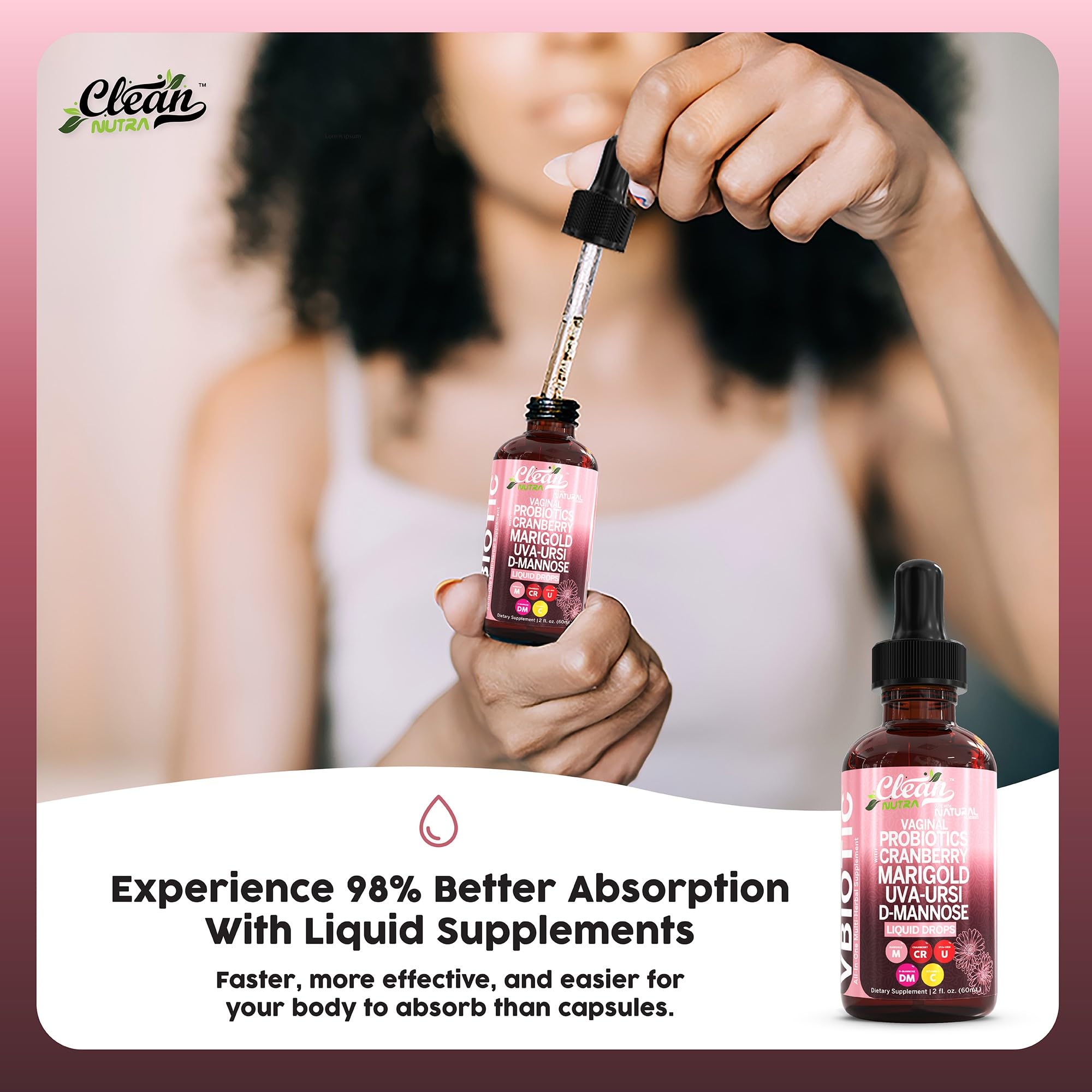 Foto 7 pulgar | Gotas Probióticas Vaginales Supplement Clean Nutra V-biotic Para Mujeres - Venta Internacional.