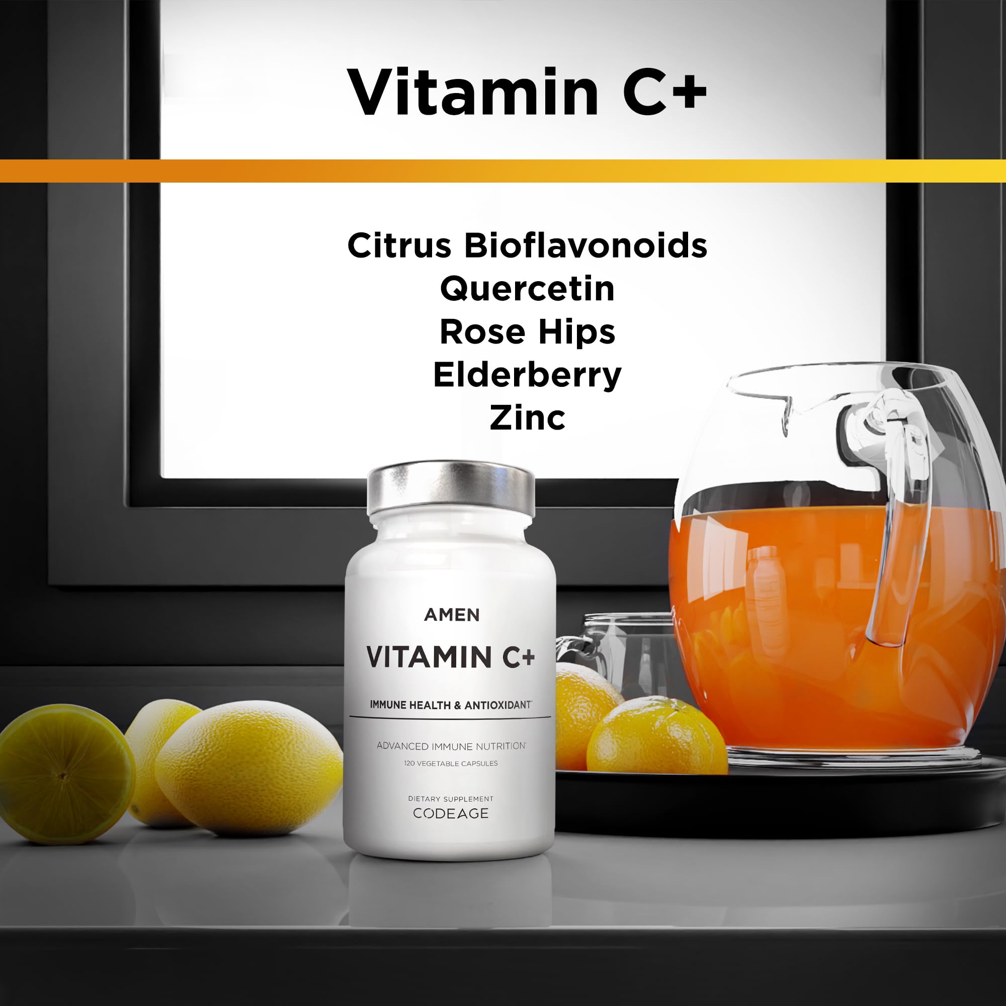 Foto 4 pulgar | Suplemento De Vitamina C+ De Amén Con Zinc, Bioflavonoides Y Quercetina - Venta Internacional.