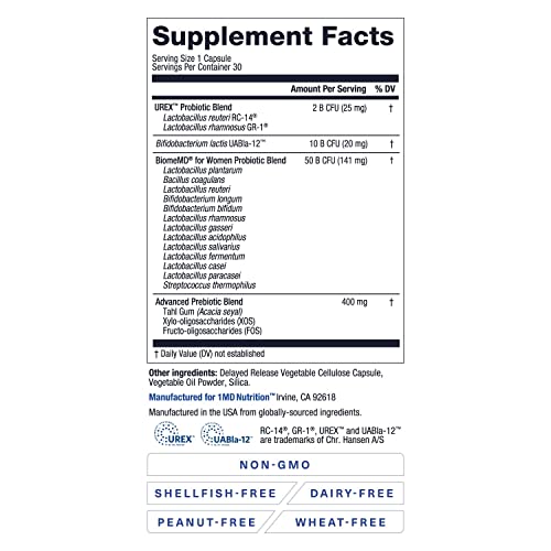 Foto 5 pulgar | Suplemento De Probióticos Biomed De 1md Nutrition Para Mujeres, 30 Cápsulas - Venta Internacional.