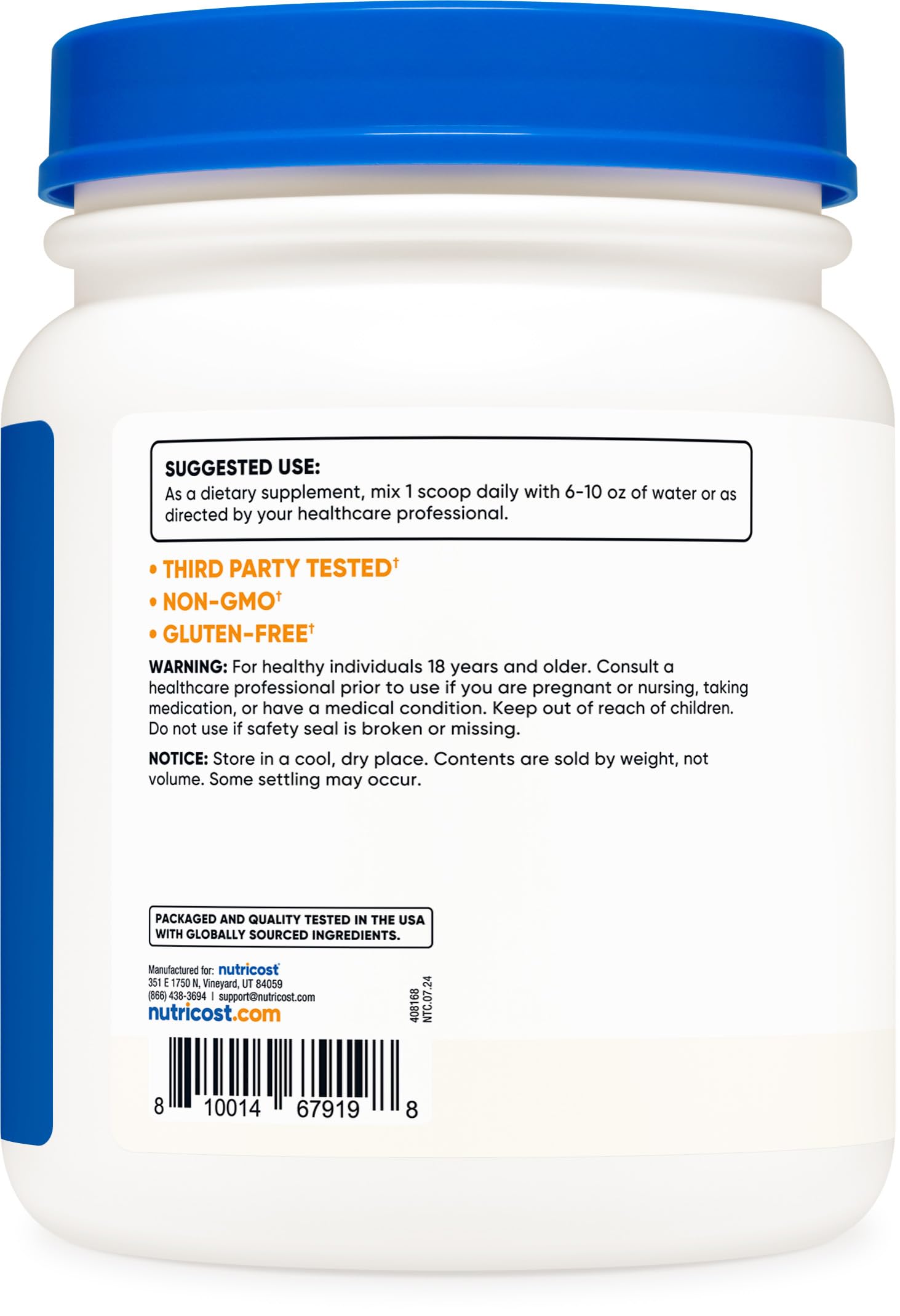 Foto 5 pulgar | Suplemento Nutricost D-manosa En Polvo 500 G (250 Porciones) - Venta Internacional.
