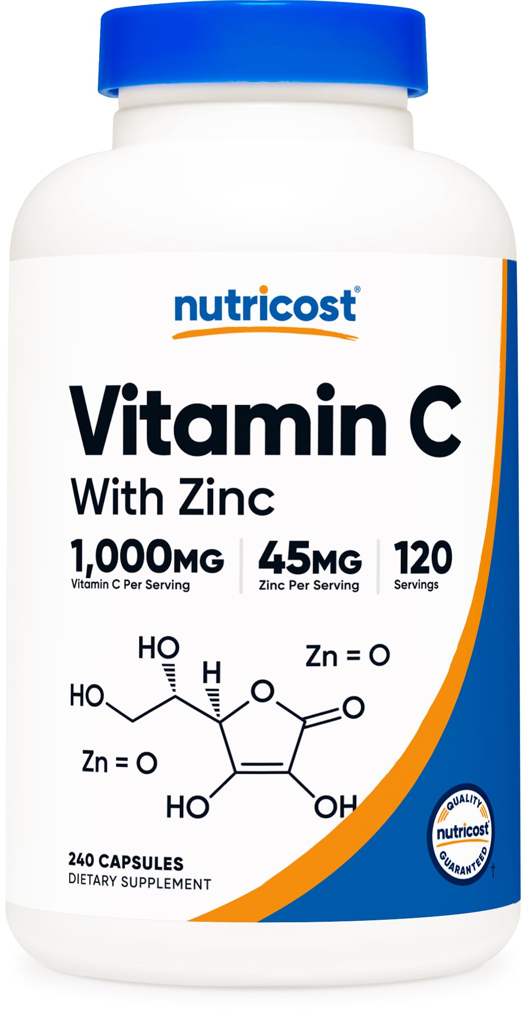 Foto 2 pulgar | Complemente La Vitamina C De Nutricost Con Zinc 1000 Mg/45 Mg - Venta Internacional.