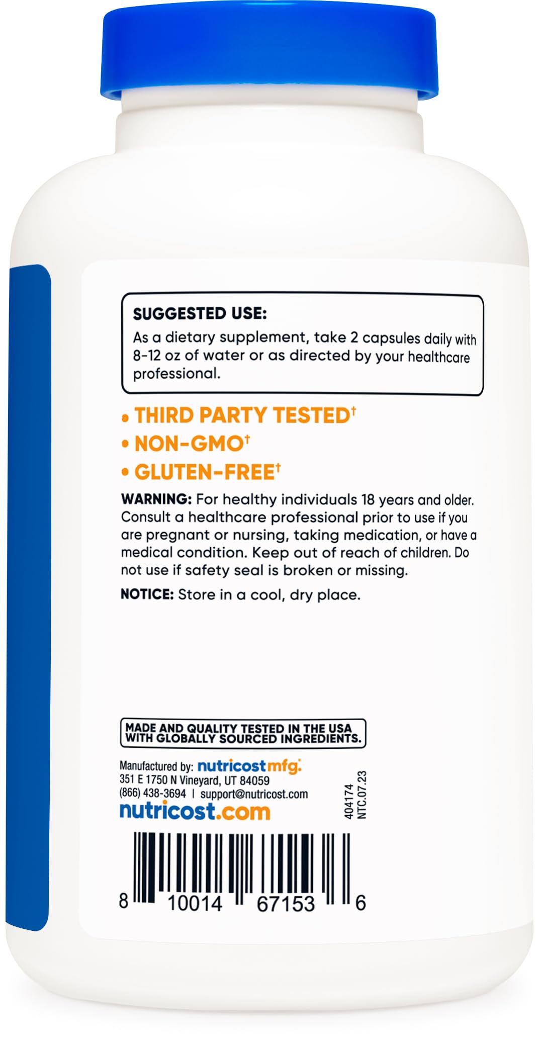 Foto 5 pulgar | Complemente La Vitamina C De Nutricost Con Zinc 1000 Mg/45 Mg - Venta Internacional.