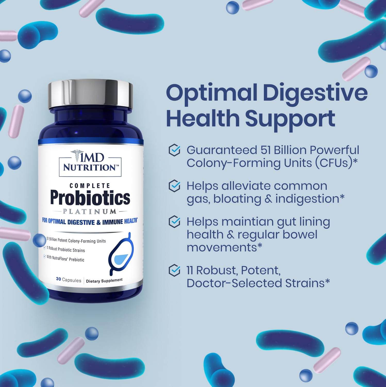 Foto 3 pulgar | Suplemento Probiótico 1md Nutrition Complete Probiotics Platinum - Venta Internacional.