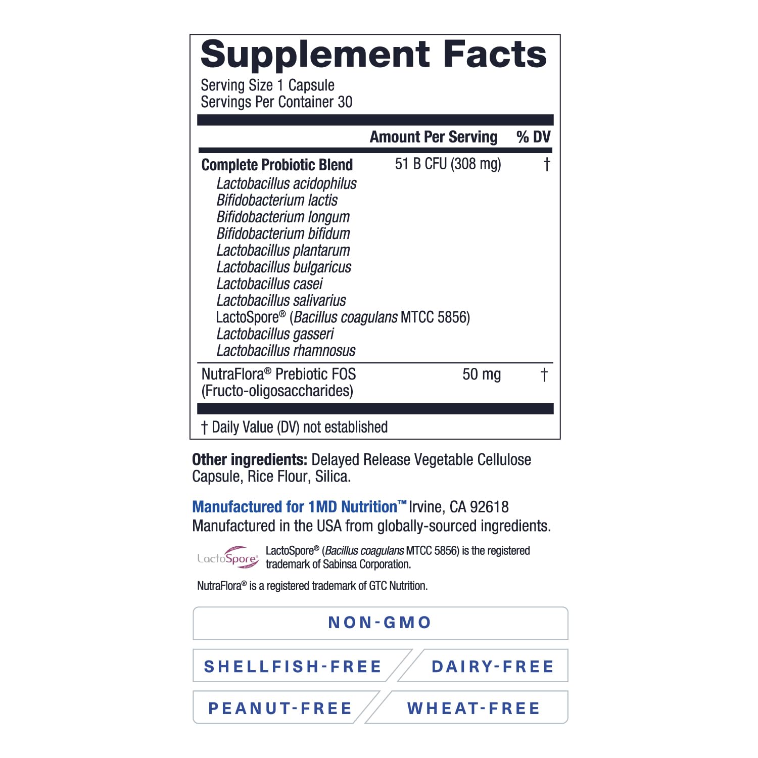 Foto 5 pulgar | Suplemento Probiótico 1md Nutrition Complete Probiotics Platinum - Venta Internacional.