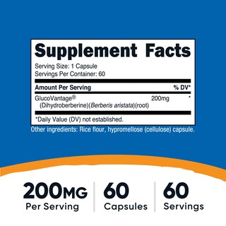 Foto 2 | Suplemento Nutricost, Cápsulas De Dihidroberberina, 200 Mg, 60 Unidades - Venta Internacional.