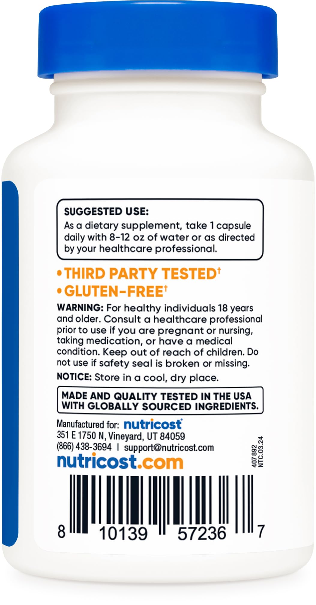 Foto 5 pulgar | Suplemento Nutricost, Cápsulas De Dihidroberberina, 200 Mg, 60 Unidades - Venta Internacional.
