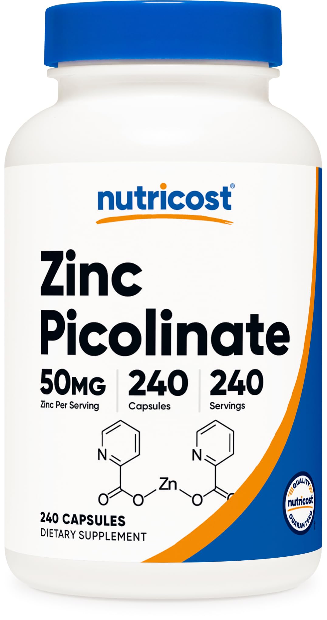 Foto 2 pulgar | Suplemento Nutricost Picolinato De Zinc 50 Mg 240 Cápsulas - Venta Internacional.