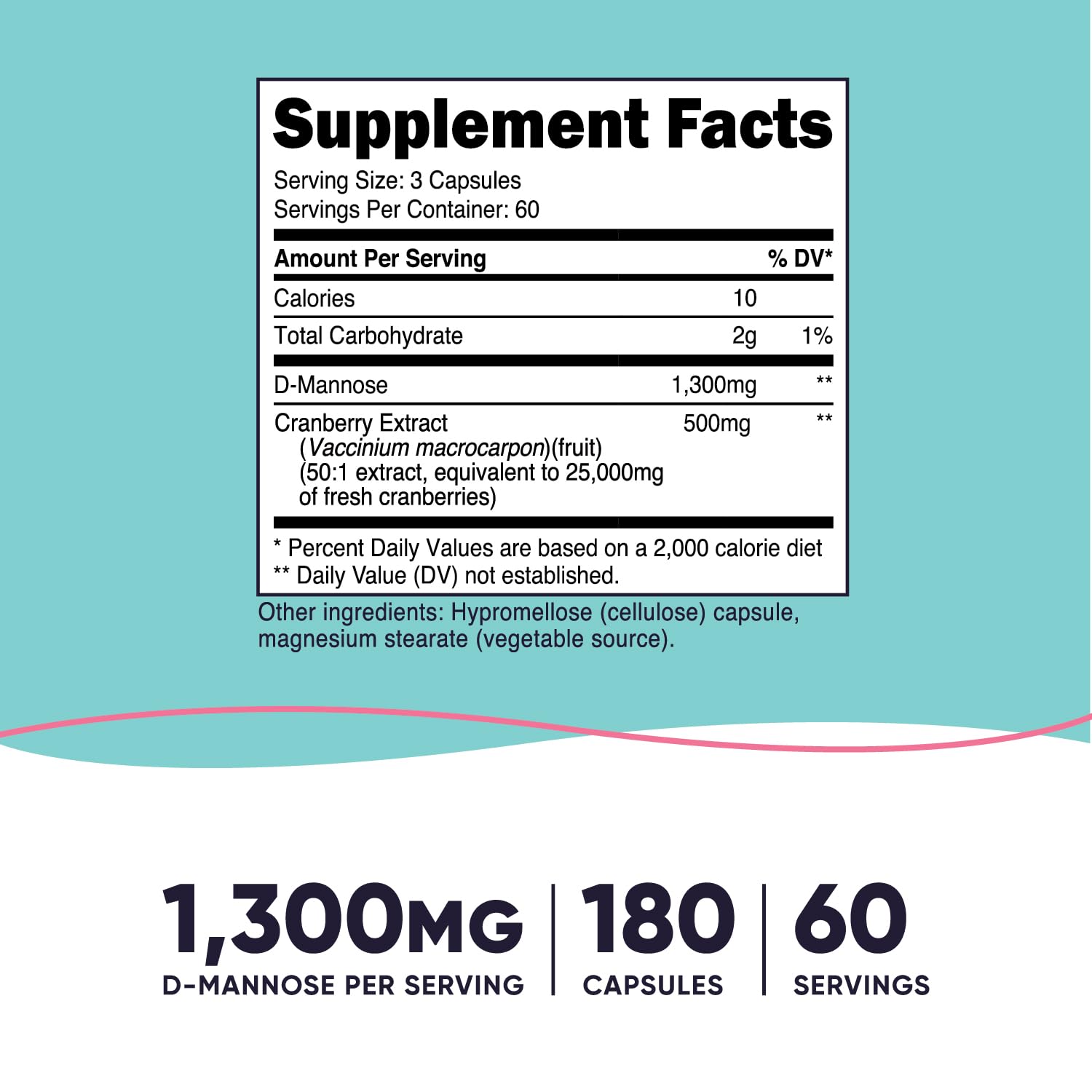 Foto 3 pulgar | Suplemento Nutricost D-manose Con Arándano 1300 Mg 180 Cápsulas - Venta Internacional.