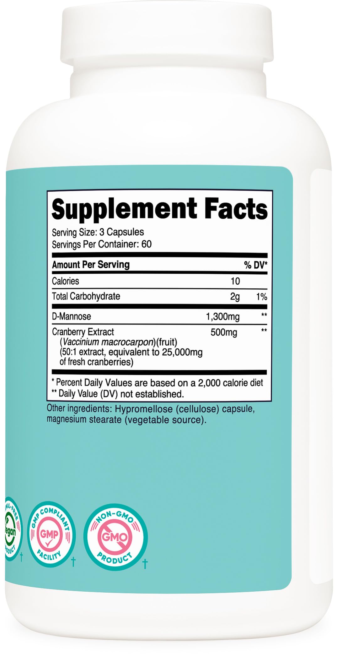 Foto 6 pulgar | Suplemento Nutricost D-manose Con Arándano 1300 Mg 180 Cápsulas - Venta Internacional.