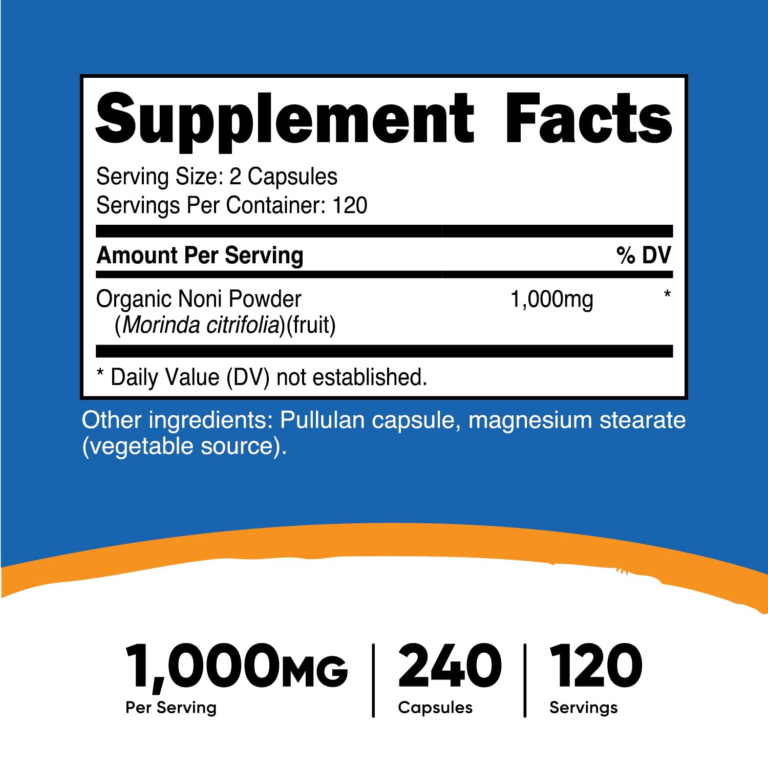 Foto 3 pulgar | Suplemento Nutricost Noni Capsules 500 Mg 240 Cápsulas - Venta Internacional