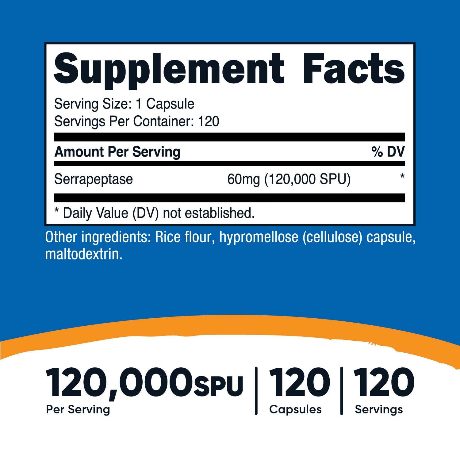Foto 3 pulgar | Suplemento Nutricost Serrapeptase 120,000 Spu 120 Cápsulas - Venta Internacional.