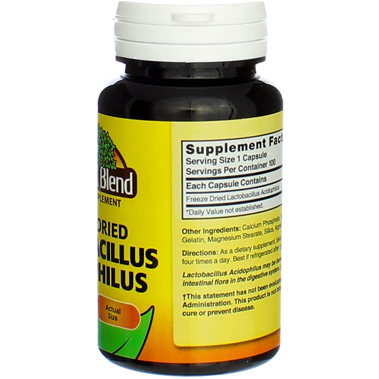 Foto 6 pulgar | Suplemento Nature's Blend De Lactobacillus Acidophilus Liofilizado 100 Cápsulas - Venta Internacional.