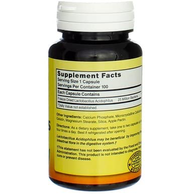 Foto 8 pulgar | Suplemento Nature's Blend De Lactobacillus Acidophilus Liofilizado 100 Cápsulas - Venta Internacional.