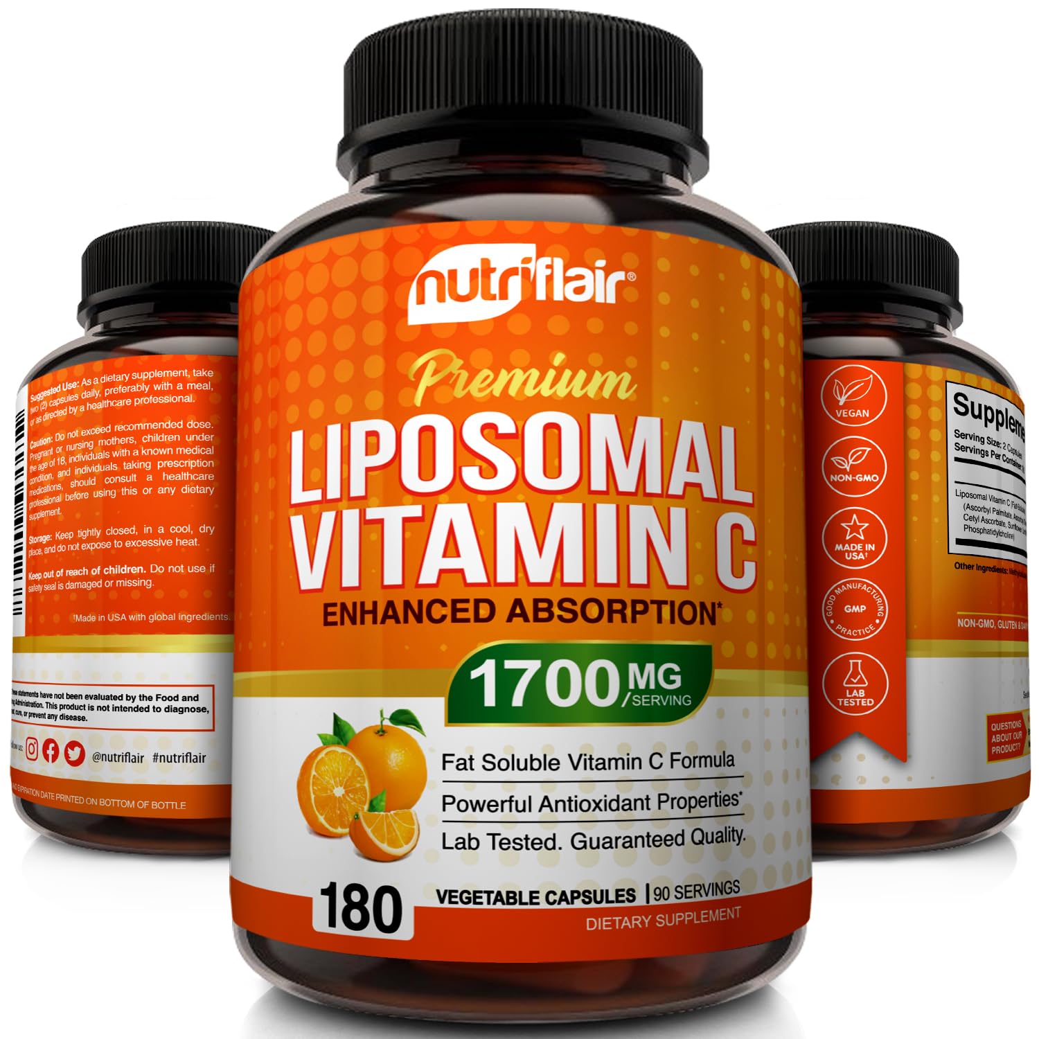 Foto 4 pulgar | Suplemento Nutriflair De Vitamina C Liposomal 1700 Mg 180 Cápsulas - Venta Internacional.