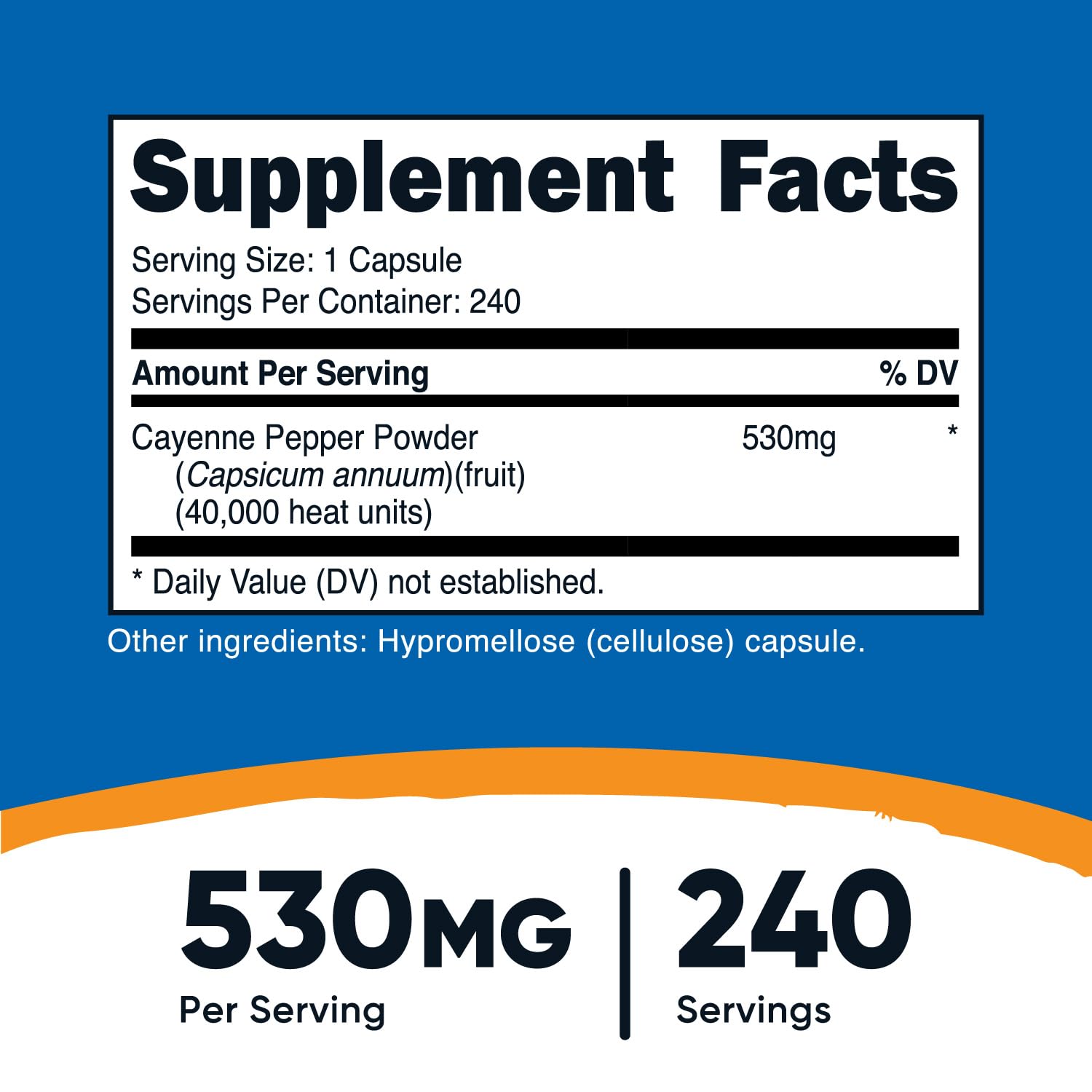 Foto 3 pulgar | Suplemento Nutricost Pimienta De Cayena 530 Mg 240 Cápsulas - Venta Internacional.