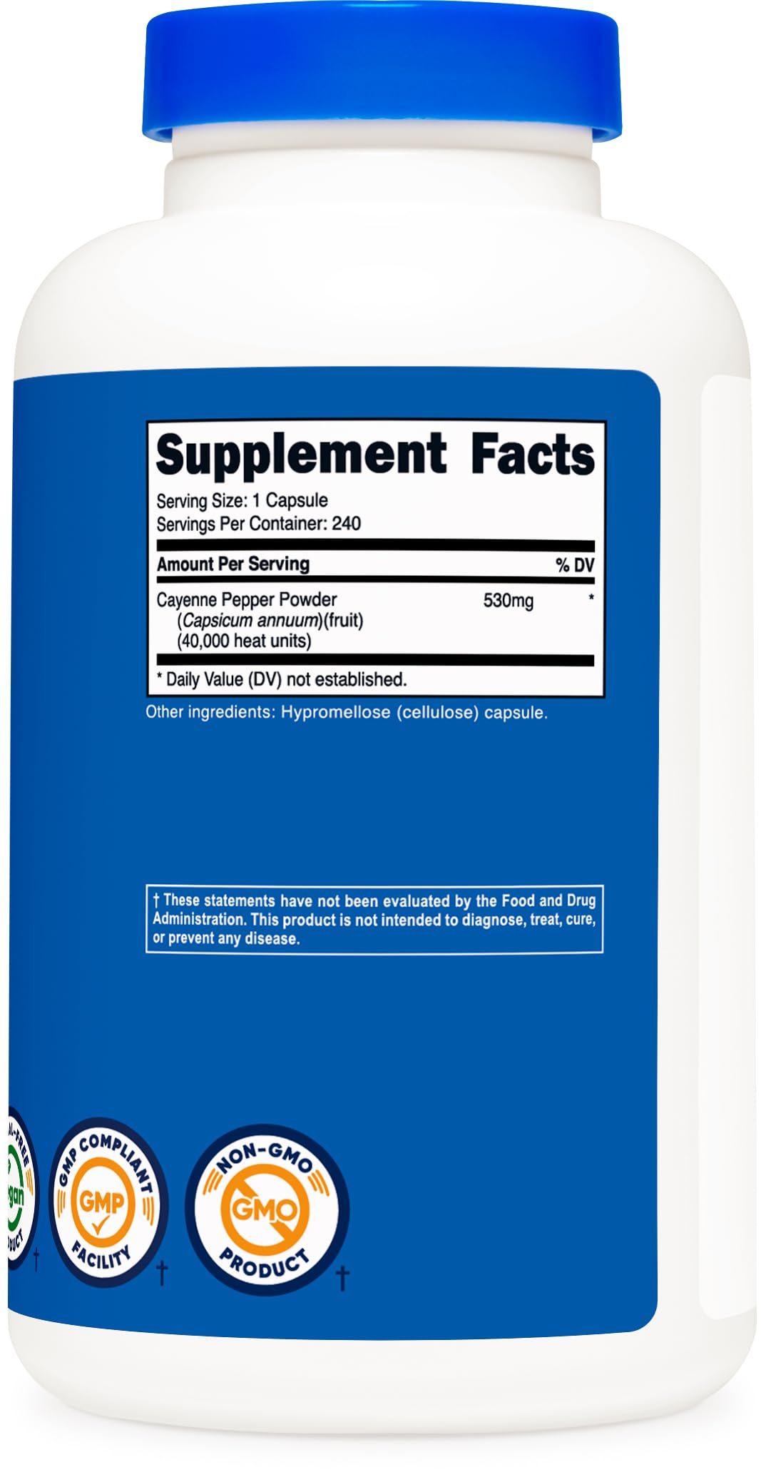 Foto 6 pulgar | Suplemento Nutricost Pimienta De Cayena 530 Mg 240 Cápsulas - Venta Internacional.
