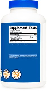 Foto 5 | Suplemento Nutricost Pimienta De Cayena 530 Mg 240 Cápsulas - Venta Internacional.