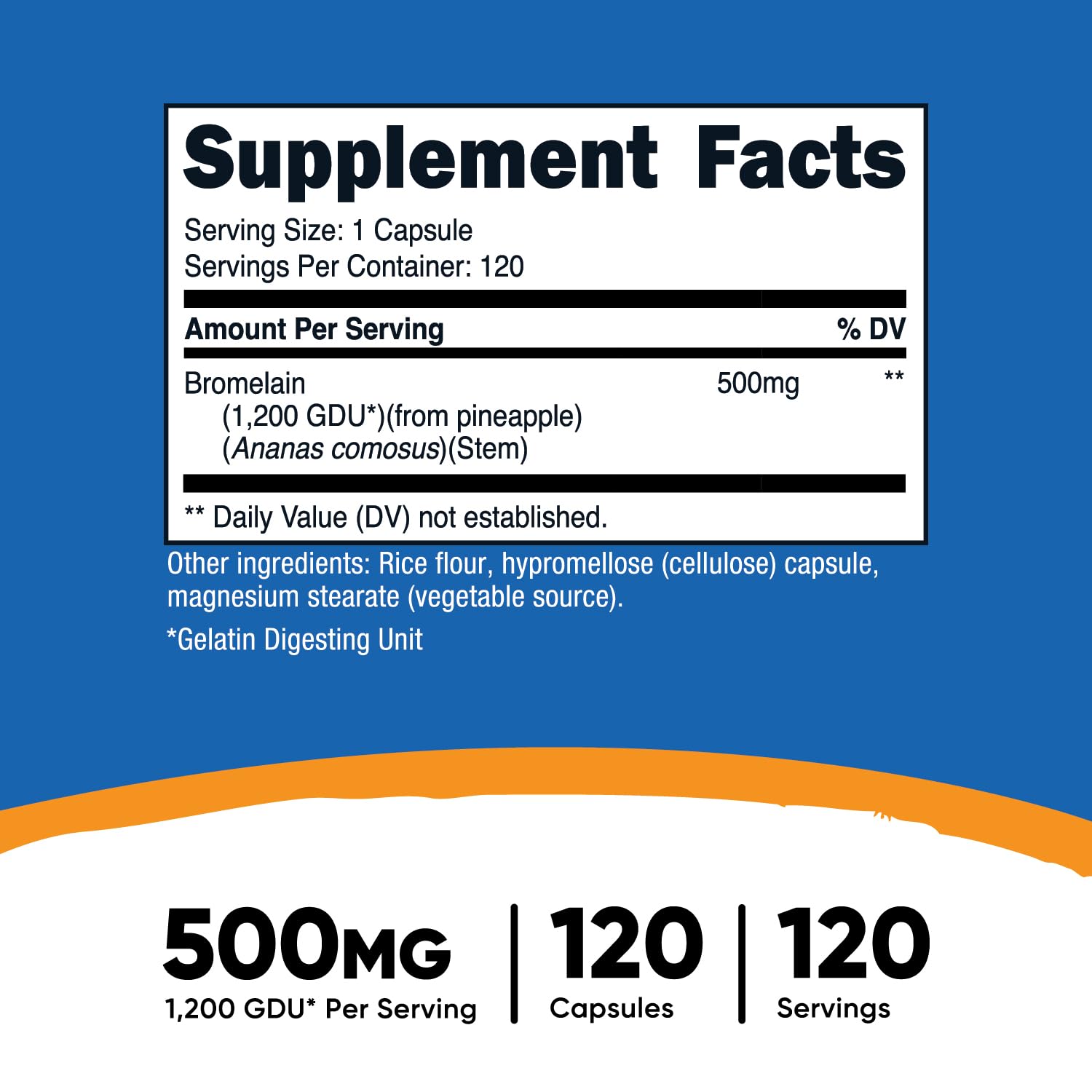 Foto 3 pulgar | Suplemento Nutricost Bromelina 500 Mg 120 Cápsulas Vegetarianas - Venta Internacional.