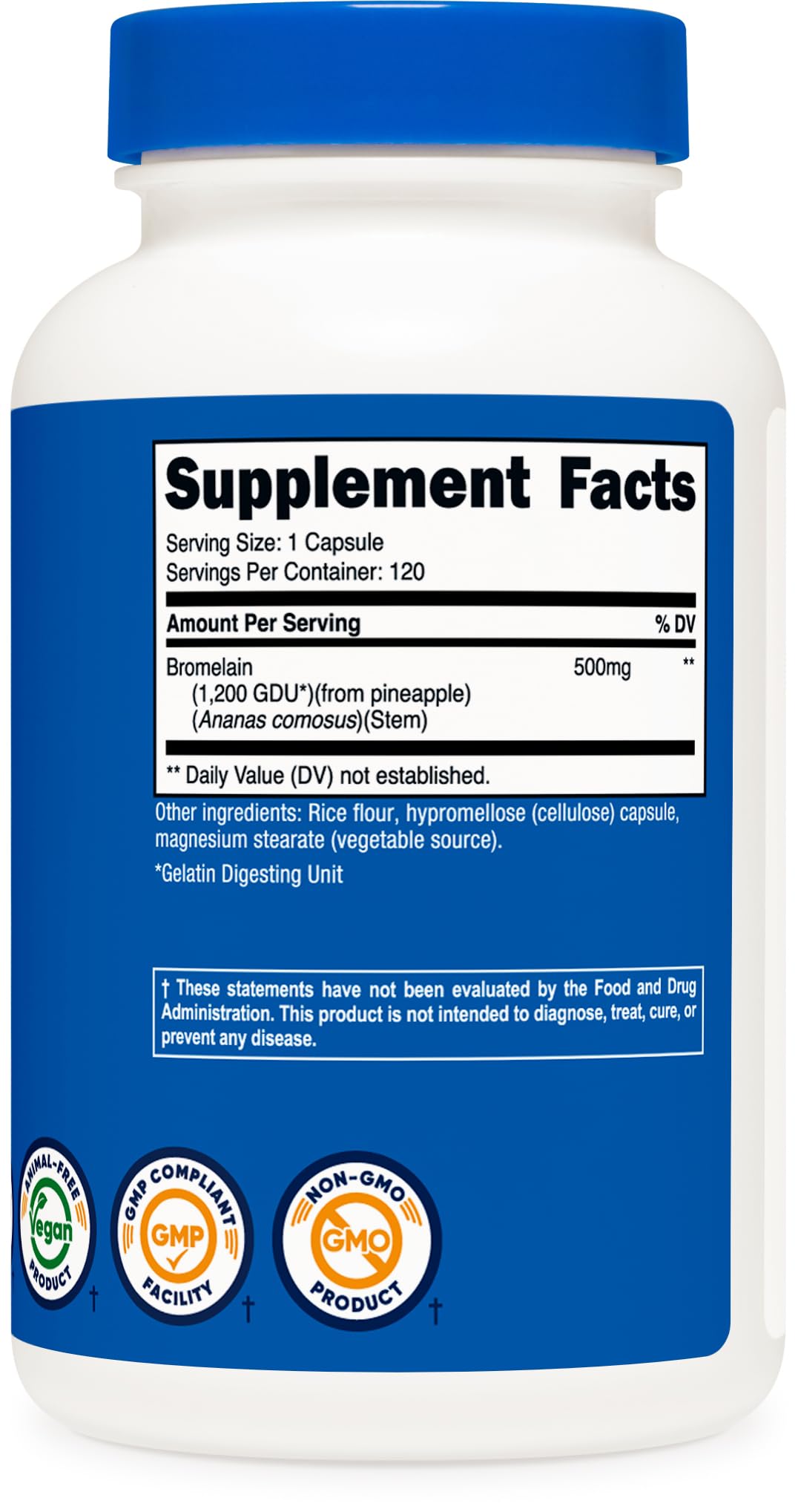 Foto 6 pulgar | Suplemento Nutricost Bromelina 500 Mg 120 Cápsulas Vegetarianas - Venta Internacional.