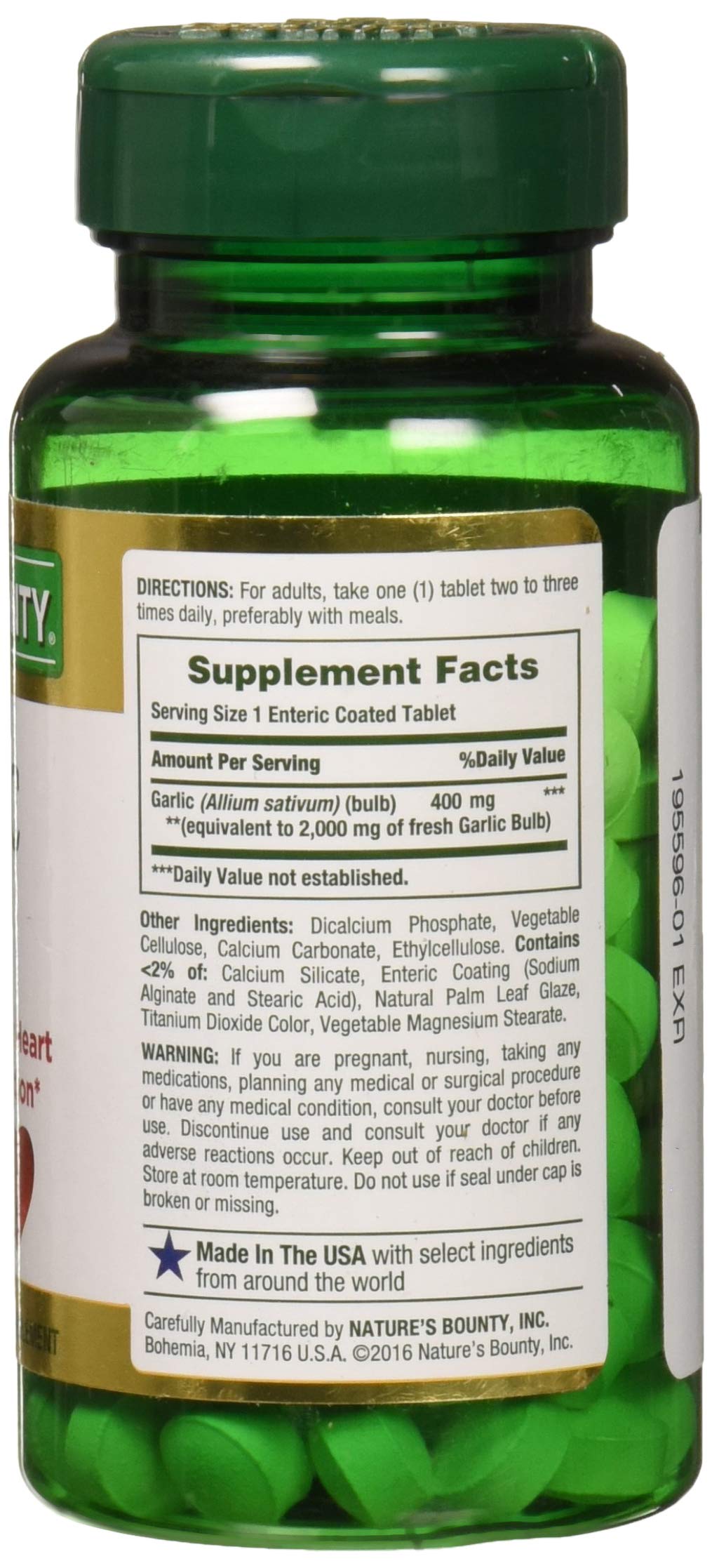 Foto 4 pulgar | Suplemento Nature's Bounty Garlic, 2000 Mg, Tabletas 120 - Venta Internacional.