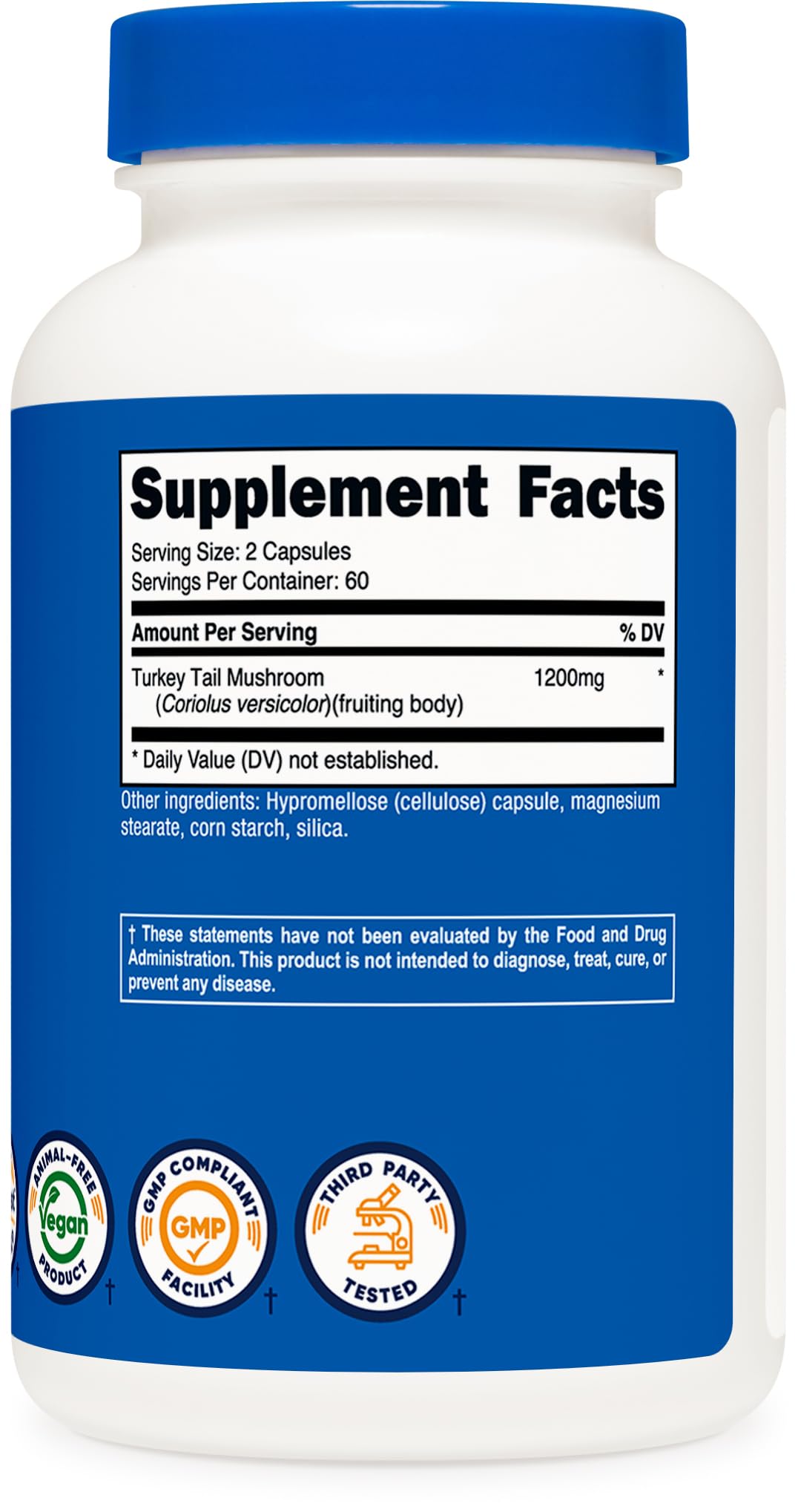 Foto 6 pulgar | Suplemento Nutricost, Rabo De Pavo, 1200 Mg, 120 Cápsulas - Venta Internacional.